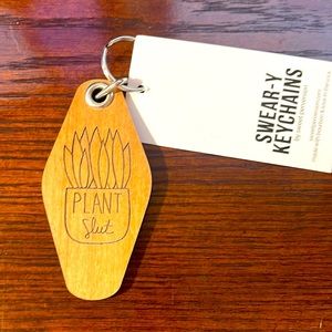 Plant Slut wooden keychain
